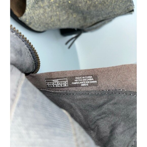 Toms Tweed Fabric Open Toe Booties Size 11 Gold Accent Thread Dark Brown Chunk H - Picture 6 of 16